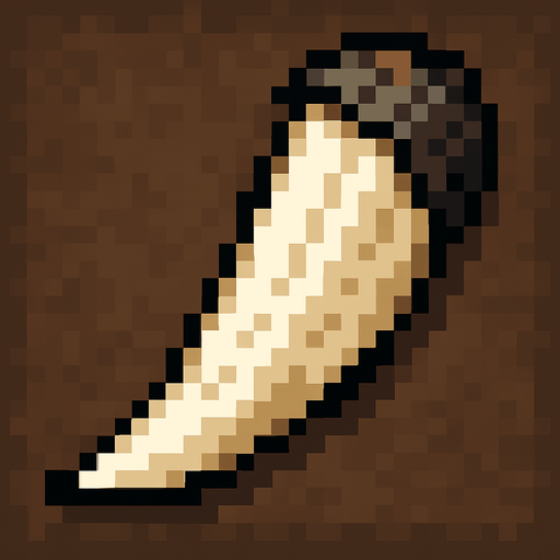 wolf fang 2d pixel art high quality.
In-Game asset.  2d.  High contrast.  No shadows