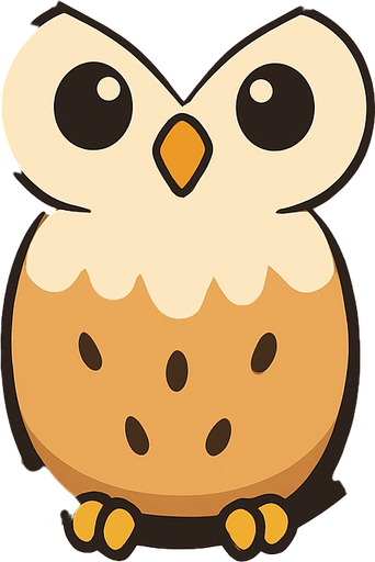 gambar 2d anime burung hantu dalam lubang pohon.
In-Game asset.  2d.  High contrast.  No shadows