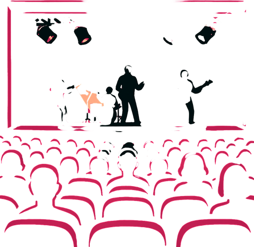 oyun background olacak.tam ekran olsun.bir konser sahnesine bakan koltuk bakış açısında olsun.
In-Game asset.  2d.  High contrast.  No shadows