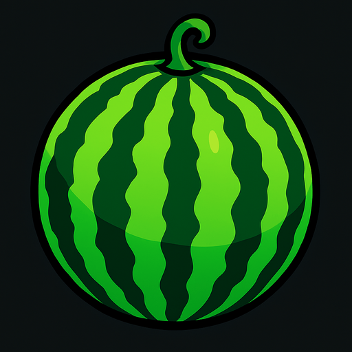 A watermelon.
In-Game asset.  2d.  High contrast.  No shadows