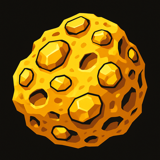 asteroid gold.
In-Game asset.  2d.  High contrast.  No shadows