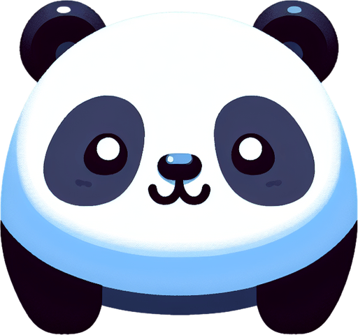 Panda.
Single Game Texture.  In-Game asset.  2d.  Blank background.  No shadows