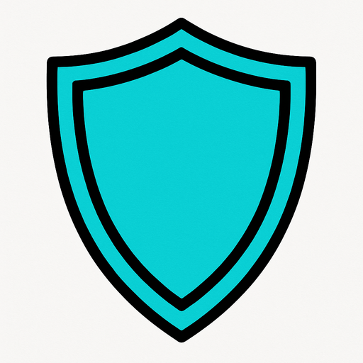 Cyan
 shield.
In-Game asset.  2d.  High contrast.  No shadows