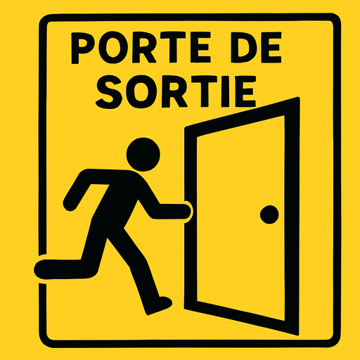 Porte de sortie.
In-Game asset.  2d.  High contrast.  No shadows