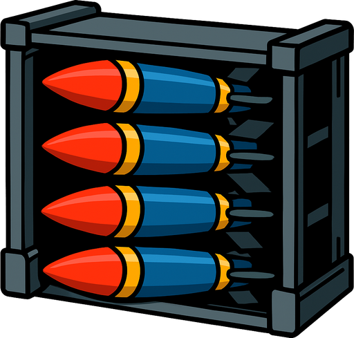Missiles storage.
In-Game asset.  2d.  High contrast.  No shadows