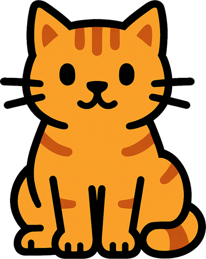 Cat.
In-Game asset.  2d.  High contrast.  No shadows