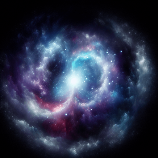 black background ethereal centered galaxy.