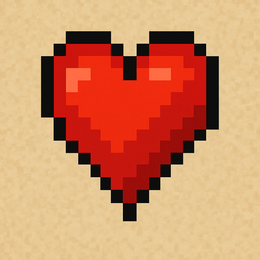 an 16bit 20x40 red heart.
In-Game asset.  2d.  High contrast.  No shadows