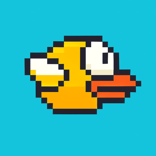flappy bird.
In-Game asset.  2d.  High contrast.  No shadows
