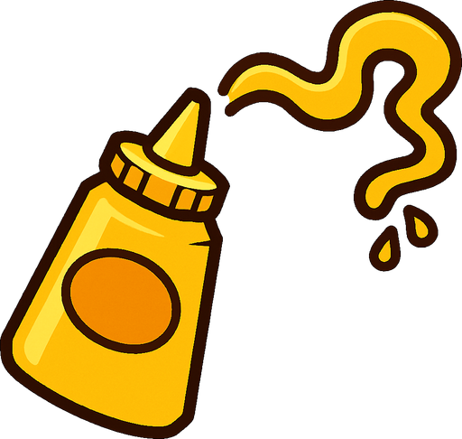 squirt mustard.
In-Game asset.  2d.  High contrast.  No shadows