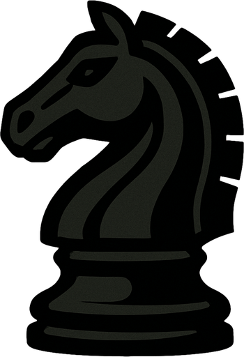 Chess black knight.
In-Game asset.  2d.  High contrast.  No shadows