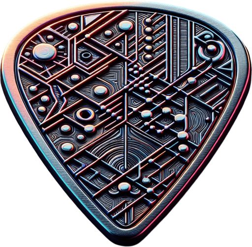 Guitar pick.
Single Game Texture.  In-Game asset.  2d.  Blank background.  High contrast.  No shadows