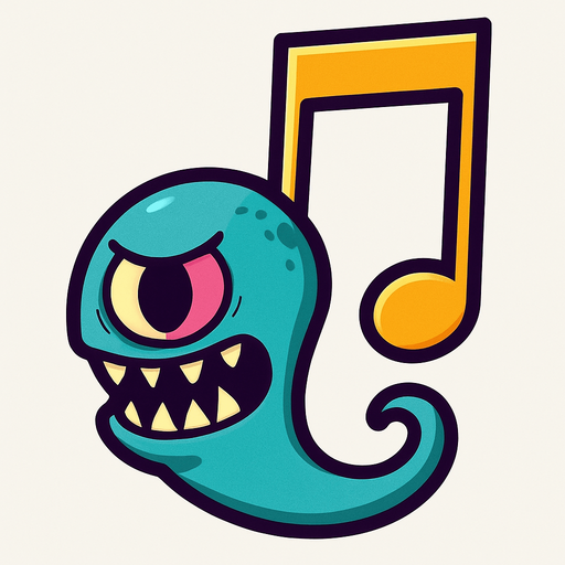 MÜZİK NOTASI ŞEKLİNDE BİR UZAYLI CANAVAR ÇİZ  BU KARAKTER ETRAFTA DÖNEBLİYOR ONE GÖRE, AYAKSIZ. SİYAH KULLANMA. GÜLMESİN
In-Game asset.  2d.  High contrast.  No shadows