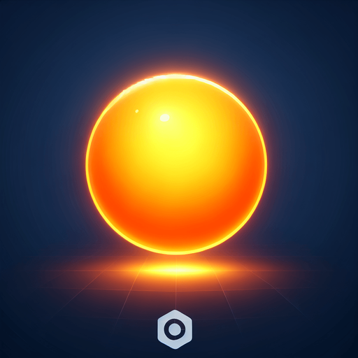 create a round bright orange energy orb.
Single Game Texture. In-Game asset. 2d. Blank background. High contrast. No shadows.