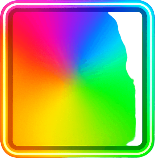 multicolored filled neon rectangle.
In-Game asset.  2d.  High contrast.  No shadows