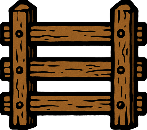 Fark fence.
In-Game asset.  2d.  High contrast.  No shadows