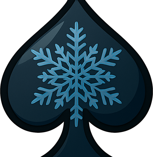 This spade with a blue snowflake in the center