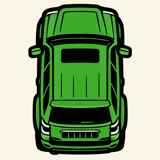 can you make a green top down view suv car.
In-Game asset.  2d.  High contrast.  No shadows