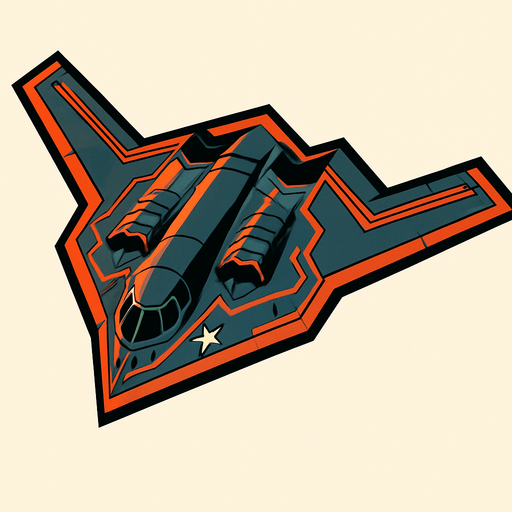 B-2 bombing jet.
In-Game asset.  2d.  High contrast.  No shadows