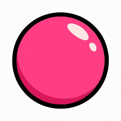 Pink ball.
In-Game asset.  2d.  High contrast.  No shadows