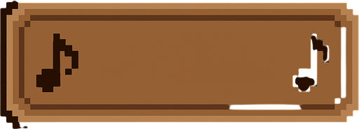 Pixelart empty button, 450x144 pixel, music game. brown theme..
In-Game asset.  2d.  High contrast.  No shadows