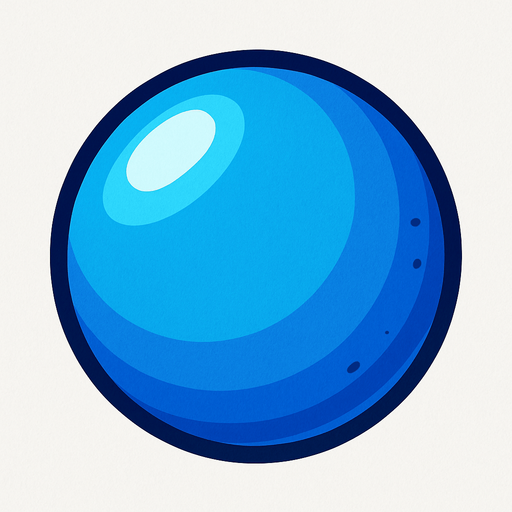 Mavi 3d yuvarlak top.
In-Game asset.  2d.  High contrast.  No shadows