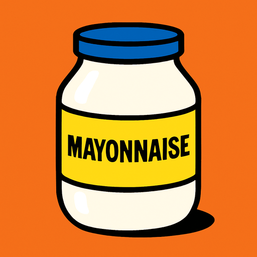 mayonnaise.
2d.  High contrast.  No shadows
