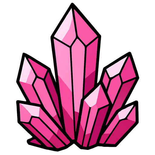 Pack of crystals, pink color
In-Game asset.  2d.  High contrast.  No shadows