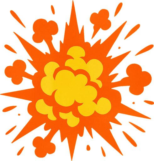 Make a explosion texture.
In-Game asset.  2d.  High contrast.  No shadows