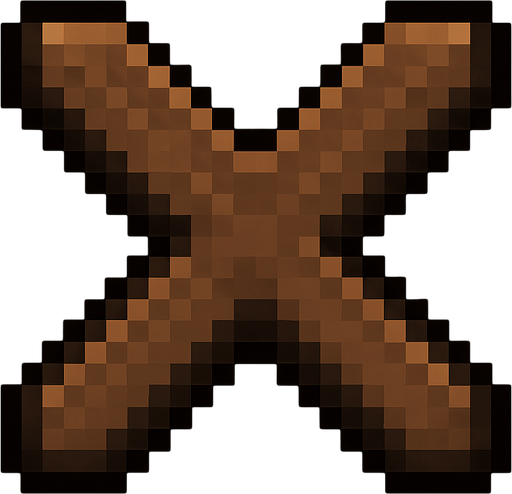2d pixel art high quality, brown X.
In-Game asset.  2d.  High contrast.  No shadows