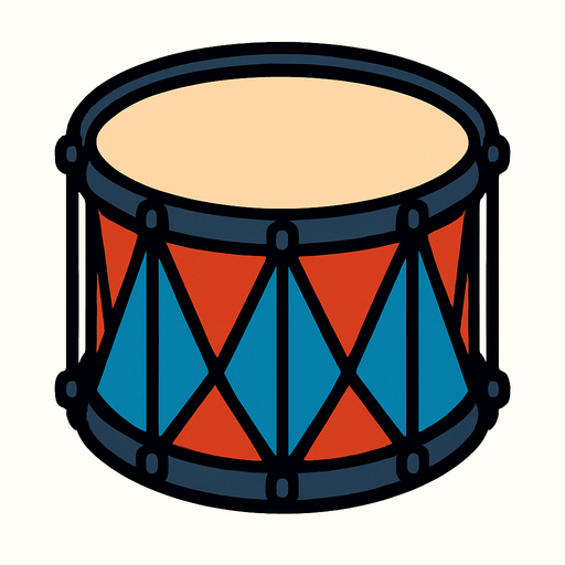 tambor basico.
In-Game asset.  2d.  High contrast.  No shadows