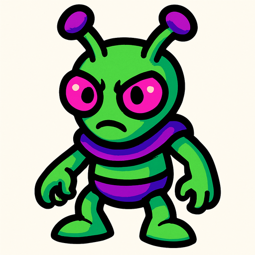 alien.
In-Game asset.  2d.  High contrast.  No shadows