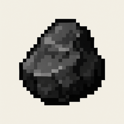 2d pixel bir kömür.
In-Game asset.  2d.  High contrast.  No shadows