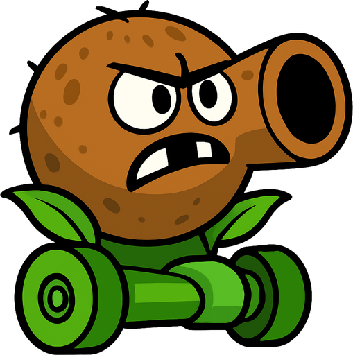 pvz1 coconut cannon.
In-Game asset.  2d.  High contrast.  No shadows