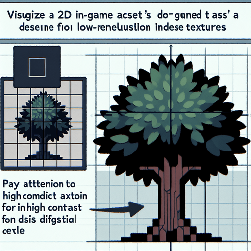 Tree, indie style, low resolution.
Single Game Texture. In-Game asset. 2d. Blank background. High contrast.