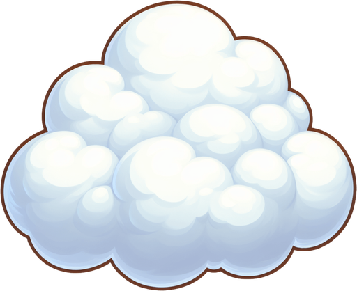 a puffy white cloud
Single Game Texture. In-Game asset. 2d. Blank background. High contrast. No shadows.