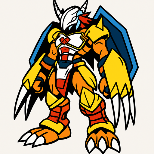 Wargreymon.
In-Game asset.  2d.  High contrast.  No shadows