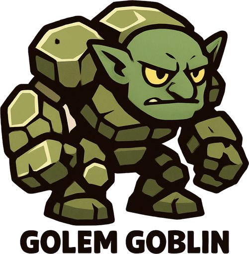 golem goblin.
In-Game asset.  2d.  High contrast.  No shadows