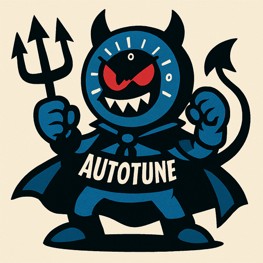 Autotune malicioso personificado como enemigo.
In-Game asset.  2d.  High contrast.  No shadows