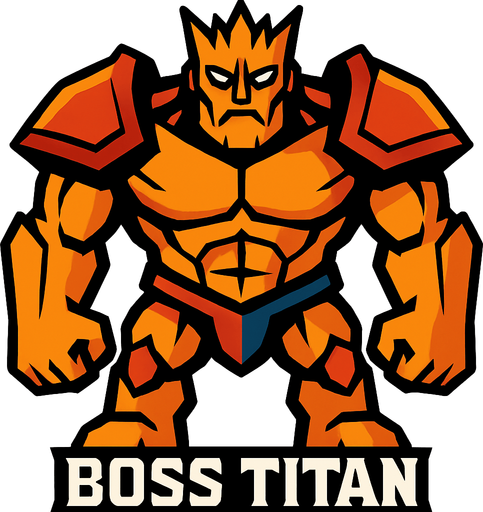 Boss Titan.
In-Game asset.  2d.  High contrast.  No shadows
