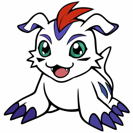 Gomamon.
In-Game asset.  2d.  High contrast.  No shadows