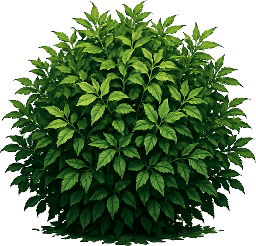 un arbusto ultra realista.
In-Game asset.  2d.  High contrast.  No shadows