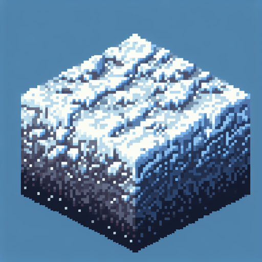 snowy ground image pixalated Single Game Texture. In-Game asset. 2d. Blank background. High contrast. No shadows.