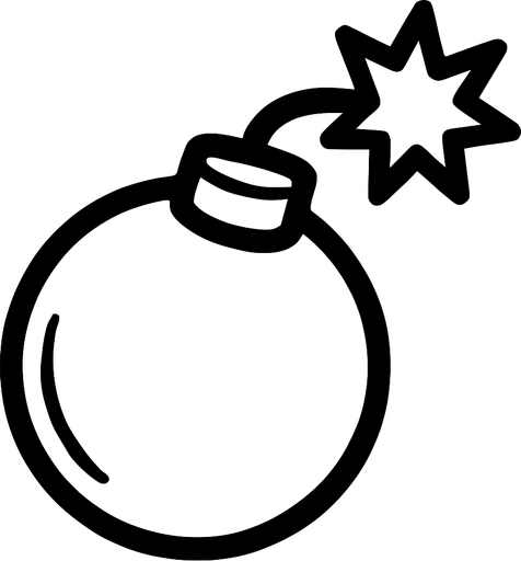 Bomba blanca.
In-Game asset.  2d.  High contrast.  No shadows