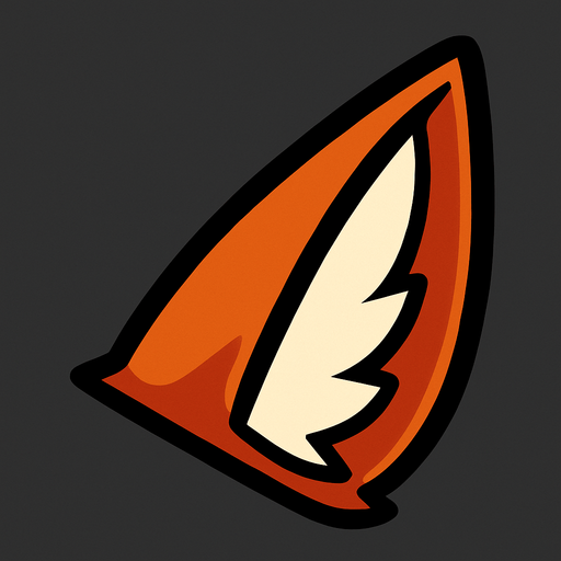 Fox ear.
In-Game asset.  2d.  High contrast.  No shadows