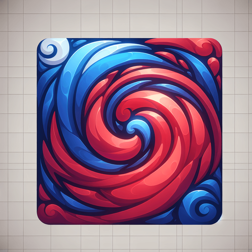 tourbillon rouge et bleu. Single Game Texture. In-Game asset. 2d. Blank background. High contrast. No shadows..
Single Game Texture. In-Game asset. 2d. Blank background. High contrast. No shadows.