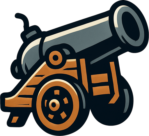 Un cañón.
In-Game asset.  2d.  High contrast.  No shadows