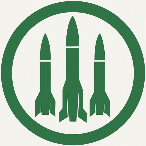 Add green 3 piece of Missilles art image into this ring middle