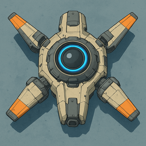 Drone spaceship top view.