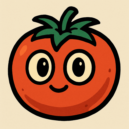 tomato with eyes.
In-Game asset.  2d.  High contrast.  No shadows